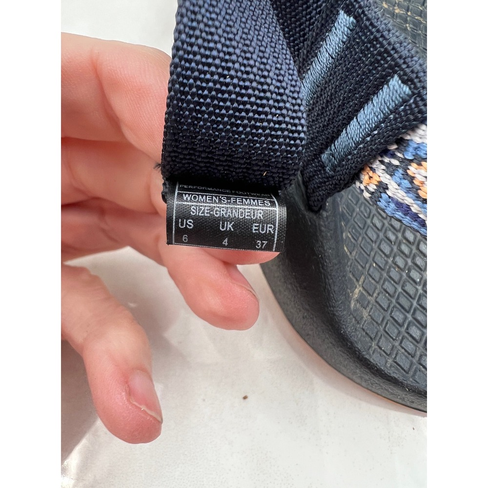 Chaco Z Cloud 2 Sandals Womens Sz 6 Blue Pattern Toe Loop Strappy Sport Shoes - Picture 10 of 14